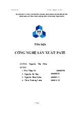 Tiểu luận Công nghệ sản xuất pate