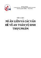 Tiểu luận Mì ăn liền và các vấn đề về an toàn vệ sinh thực phẩm