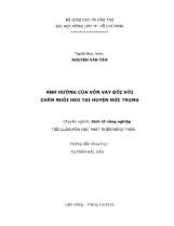 Ảnh hưởng của vốn vay đối với chăn nuôi heo tại huyện Đức Trọng