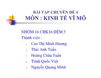 Bài tập chuyên đề 4 môn: Kinh tế vĩ mô