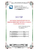 Bài tập đo lường thái độ đối với các thương hiệu theo mô hình fishbein và mô hình tora