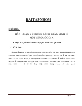 Bàn luận về chính sách giảm sinh ở một số quốc gia