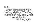 Chân dung giảng viên trường đại học Tôn Đức Thắng hiện nay qua ý kiến của sinh viên