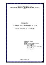 Chuyên đề Mô hình is - Lm câu 1: mô hình is – lm là gì?