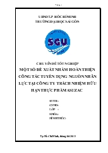 Chuyên đề Một số đề xuất nhằm hoàn thiện công tác tuyển dụng nguồn nhân lực tại công ty trách nhiệm hữu hạn thực phẩm asuzac