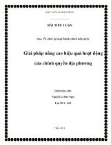 Đề tài Giải pháp nâng cao hiệu quả hoạt động của chính quyền địa phương