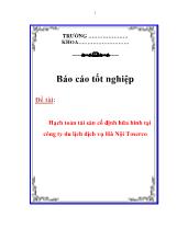 Đề tài Hạch toán tài sản cố định hữa hình tại công ty du lịch dịch vụ Hà Nội Toserco