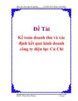 Đề tài Kế toán doanh thu và xác định kết quả kinh doanh công ty điện lực Củ Chi
