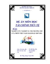 Đề tài Nghiên cứu nghiệp vụ thị trường mở của ngân hàng nông nghiệp Việt Nam giai đoạn 2007 - 2011