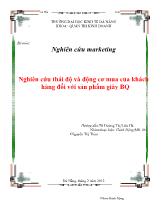Đề tài Nghiên cứu thái độ và động cơ mua của khách hàng đối với sản phẩm giày BQ