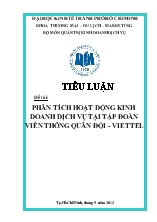 Đề tài Phân tích hoạt dộng kinh doanh dịch vụ tại tập đoàn viễn thông quân đội - Viettel