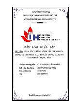 Đề tài Phân tích tình hình tài chính của công ty cổ phần đầu tư xây dựng và kinh doanh bất động sản