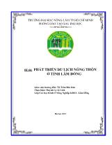 Đề tài Phát triển du lịch nông thôn ở tỉnh Lâm Đồng