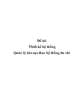 Đề tài Thiết kế hệ thống Quản lý đào tạo theo hệ thống tín chỉ
