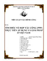 Đề tài Tìm hiểu về hợp tác công (ppp) thực tiễn áp dụng và giải pháp ở Việt Nam