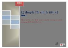 Đề tài Xác định vai trò của thị trường tài chính trong ổn định kinh tế vĩ mô