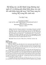 Hệ thống rào cản kỹ thuật trong thương mại quốc tế và những giải pháp khắc phục rào cản để xuất khẩu hàng dệt may Việt Nam sang thị trường Mỹ trong bối cảnh mới