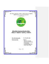 Hiệu đính chương III giáo trình: Phát triển nông thôn
