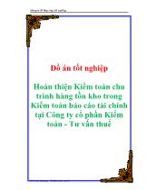 Hoàn thiện Kiểm toán chu trình hàng tồn kho trong Kiểm toán báo cáo tài chính tại Công ty cổ phần Kiểm toán - Tư vấn thuế