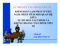Kiểm soát lạm phát ở Việt Nam - Phân tích mối quan hệ giữa tự do hoá tài chính và khủng hoảng tài chính tiền tệ