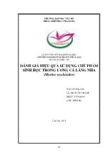 Luận văn Đánh giá hiệu quả sử dụng chế phẩm sinh học trong ương cá lăng nha (mystus wyckioides)