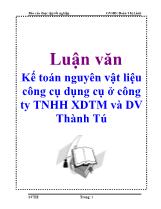 Luận văn Kế toán nguyên vật liệu công cụ dụng cụ ở công ty TNHH xây dựng thương mại và dịch vụ Thành Tú