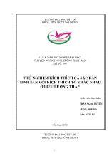 Luận văn Thử nghiệm kích thích cá sặc rằn sinh sản với kích thích tố khác nhau ở liều lượng thấp