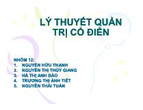 Lý thuyết quản trị cổ điển