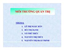 Môi trường quản trị môi trường quản trị