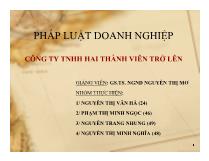 Pháp luật doanh nghiệp - Công ty TNHH hai thành viên trở lên