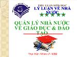 Quản lý nhà nước về giáo dục và đào tạo