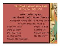 Quản trị học - Chuyên đề chức năng lãnh đạo