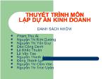 Thuyết trình môn lập dự án kinh doanh