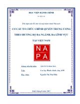 Tiểu luận Cơ cấu tổ chức chính quyền trung ương theo hướng bộ đa ngành, đa lĩnh vực tại Việt Nam