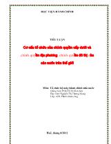 Tiểu luận Cơ cấu tổ chức của chính quyền cấp dưới và chính quyền địa phương, chính quyền đô thị của các nước trên thế giới