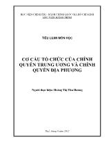Tiểu luận Cơ cấu tổ chức của chính quyền trung ương và chính quyền địa phương