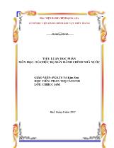 Tiểu luận Học phần môn học: tổ chức bộ máy hành chính nhà nước