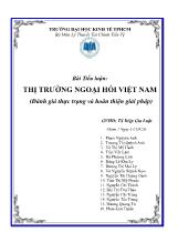 Tiểu luận Thị trường ngoại hối Việt Nam (đánh giá thực trạng và hoán thiện giải pháp)