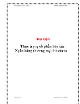 Tiểu luận Thực trạng cổ phần hóa các Ngân hàng thương mại ở nước ta