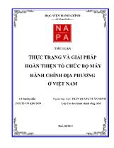 Tiểu luận Thực trạng và giải pháp hoàn thiện tổ chức bộ máy hành chính địa phương ở Việt Nam