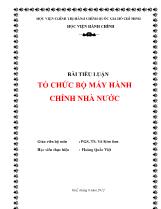 Tiểu luận Tổ chức bộ máy hành chính nhà nước