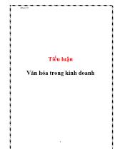 Tiểu luận Văn hóa trong kinh doanh