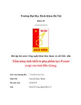 Bài tập lớn môn Công nghệ khai thác tham và chế biến dầu tiềm năng sinh khối từ phụ phẩm lạc( peanut crop) của tỉnh Bắc Giang