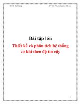 Bài tập lớn Thiết kế và phân tích hệ thống cơ khí theo độ tin cậy