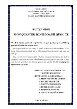 Bài tập nhóm môn quản trị kinh doanh quốc tế