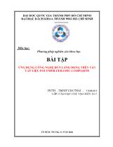 Bài tập ứng dụng công nghệ đùn lắng đọng trên vật vật liệu polymer-Ceramic composite
