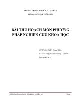 Bài thu hoạch môn phương pháp nghiên cứu khoa học