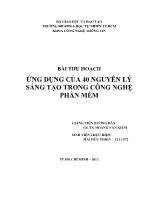 Bài thu hoạch ứng dụng của 40 nguyên lý sáng tạo trong công nghệ phần mềm