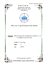 Báo cáo: Lập kế hoạch kinh doanh - Ý tưởng: Mở cửa hàng kinh doanh hoa tươi gần khu vực trường Đại học Nha Trang