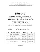 Báo cáo Sử dụng công cụ geospatial đánh giá tiềm năng sinh khối tỉnh Nghệ An